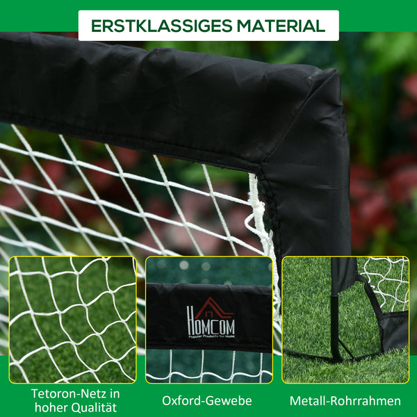 Fussballtor 2er Set faltbar aus Stahl Schwarz