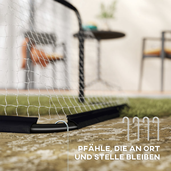 Fussballtor 2er-Set klappbar Metallrahmen 90x36x60cm Schwarz