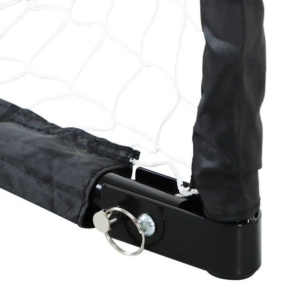 Fussballtor 2er-Set klappbar Metallrahmen 90x36x60cm Schwarz