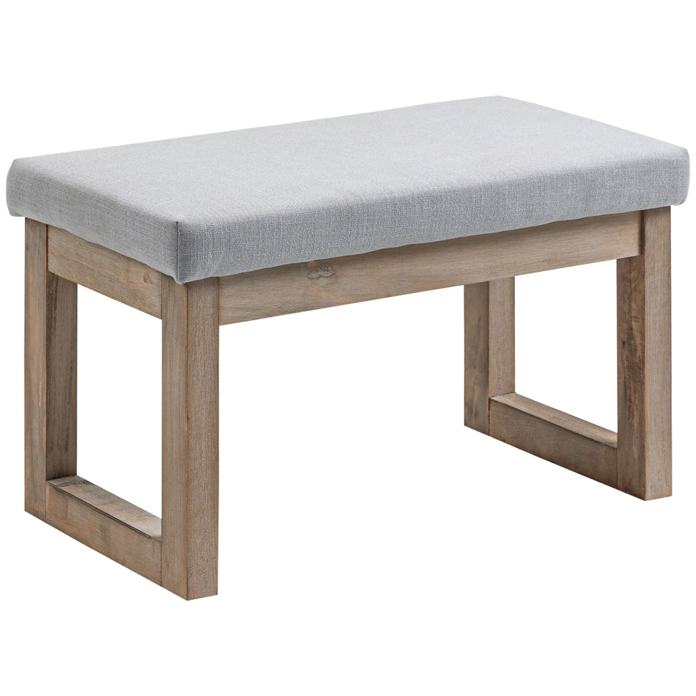 Poggiapiedi, sgabello imbottito, gambe in legno, grigio
