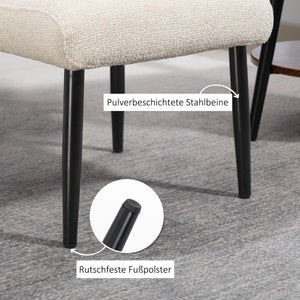 Sitzhocker Fusshocker mit Chenille Sitzkissen cremeweiss