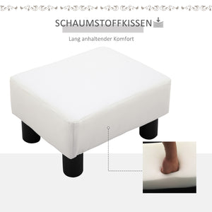 Fusshocker Chesterfield 40x30x24cm Kunstleder Weiss