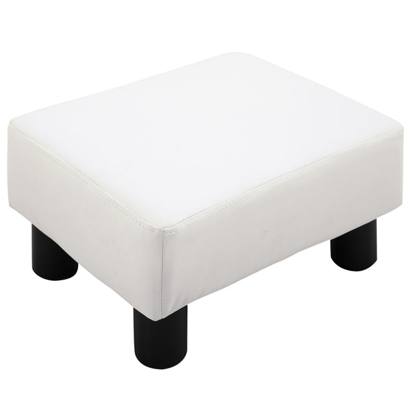 Fusshocker Chesterfield 40x30x24cm Kunstleder Weiss