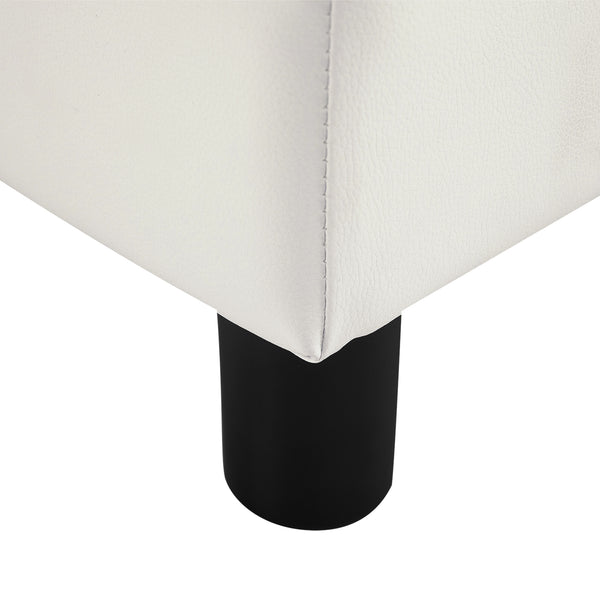 Fusshocker Chesterfield 40x30x24cm Kunstleder Weiss
