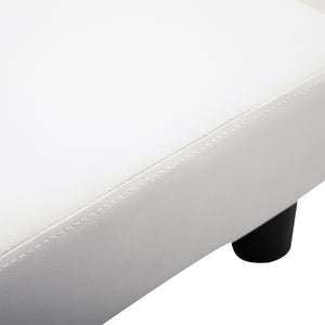 Fusshocker Chesterfield 40x30x24cm Kunstleder Weiss