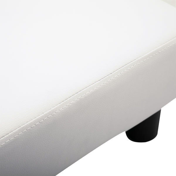 Fusshocker Chesterfield 40x30x24cm Kunstleder Weiss