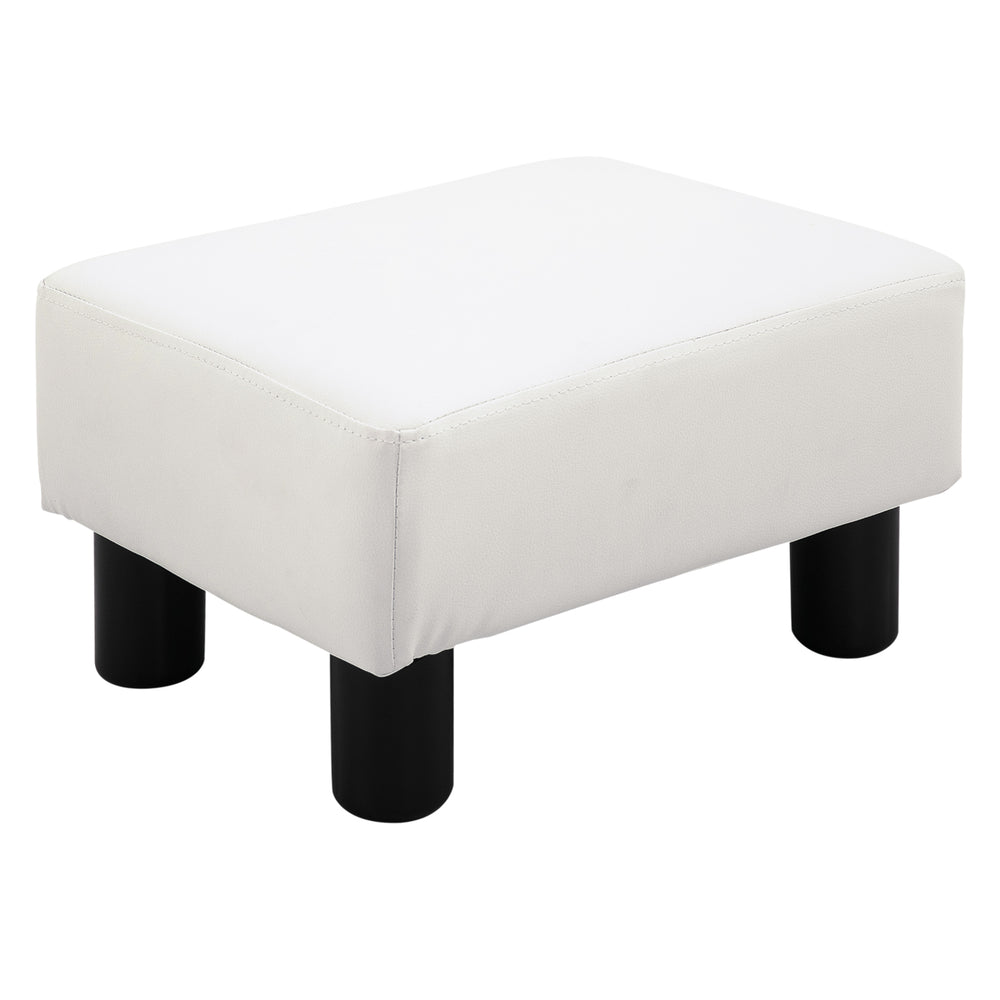 Poggiapiedi Chesterfield 40x30x24cm in similpelle bianca