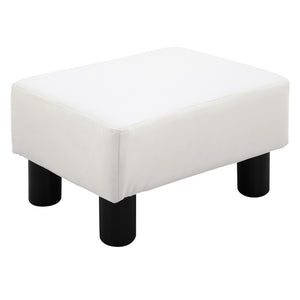 Fusshocker Chesterfield 40x30x24cm Kunstleder Weiss