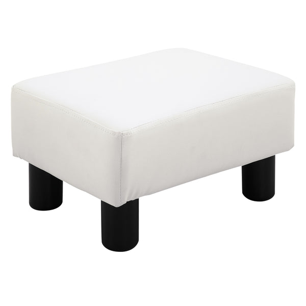Fusshocker Chesterfield 40x30x24cm Kunstleder Weiss