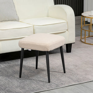 Fusshocker quadratisch Kaschmir-Optik Beige