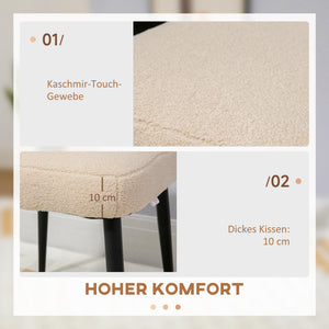 Fusshocker quadratisch Kaschmir-Optik Beige