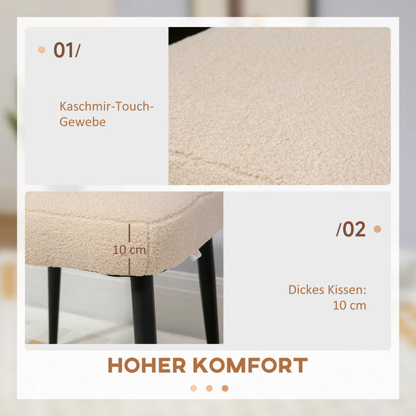 Fusshocker quadratisch Kaschmir-Optik Beige