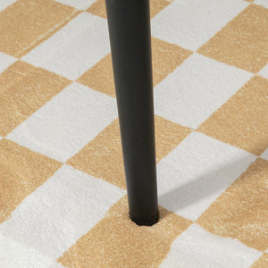 Fusshocker quadratisch Kaschmir-Optik Beige