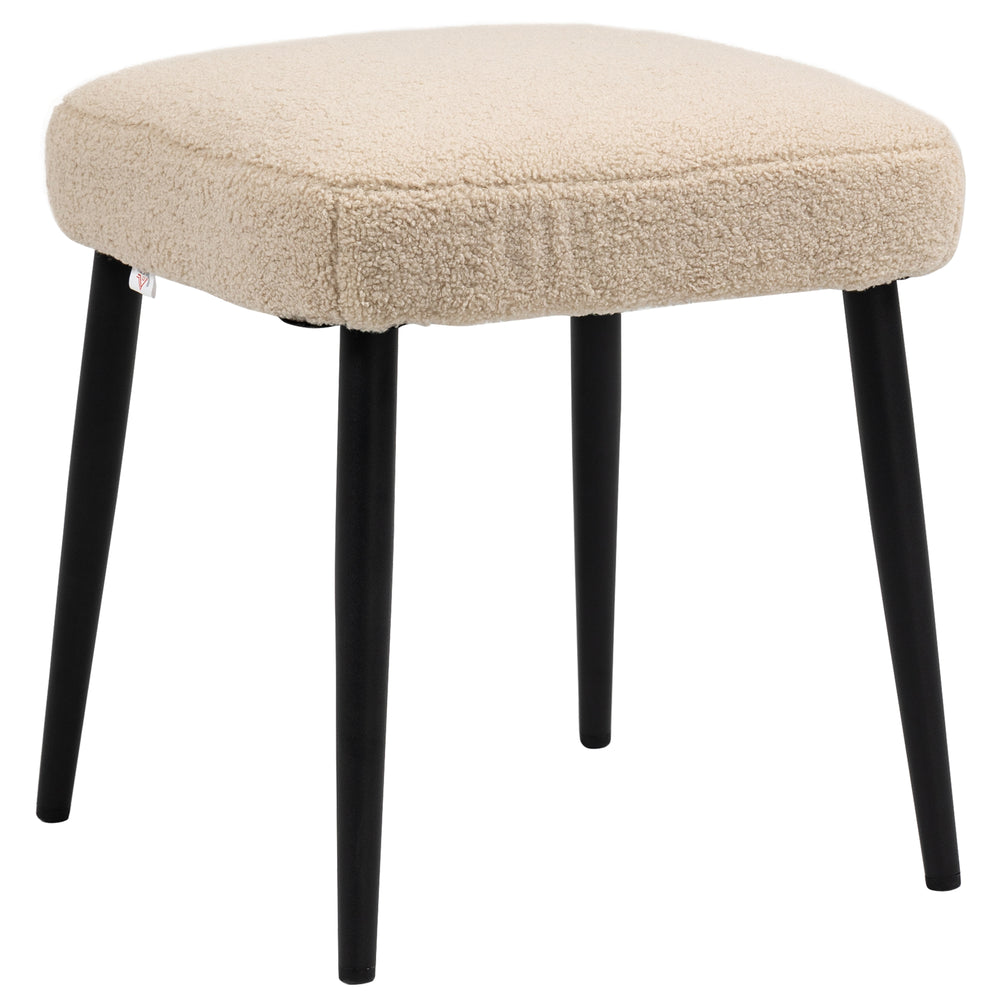 Poggiapiedi quadrato, effetto cashmere, beige