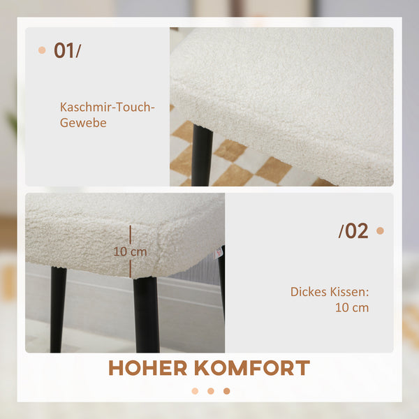 Fusshocker quadratisch Kaschmir-Optik Creme