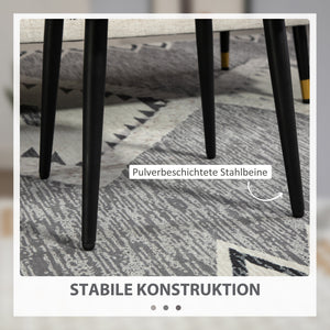 Fusshocker quadratisch Kaschmir-Optik Stahlbeine Dunkelgrau