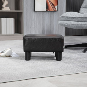 Fusshocker rechteckig bis 100kg Kunstleder Braun