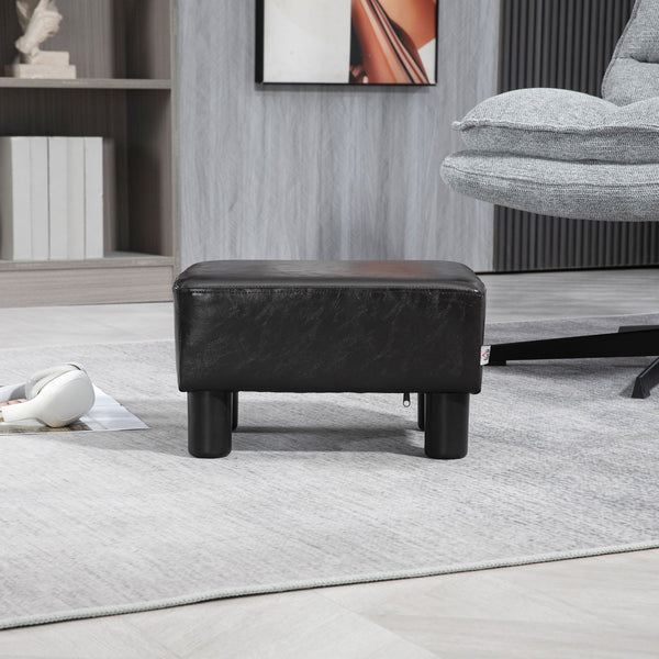 Fusshocker rechteckig bis 100kg Kunstleder Braun