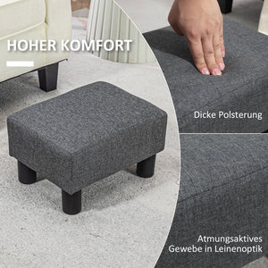 Fusshocker Sitzhocker mit Stoffbezug für Wohnzimmer grau
