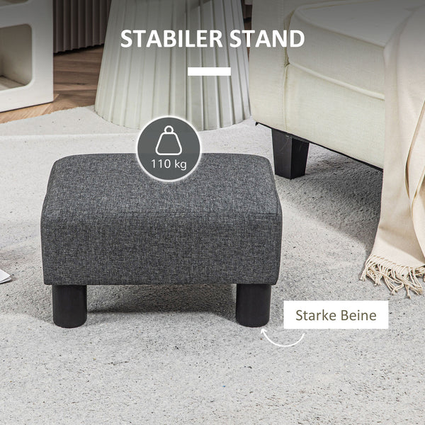 Fusshocker Sitzhocker mit Stoffbezug für Wohnzimmer grau