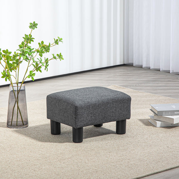 Fusshocker Sitzhocker mit Stoffbezug für Wohnzimmer grau