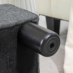 Fusshocker Sitzhocker mit Stoffbezug für Wohnzimmer grau