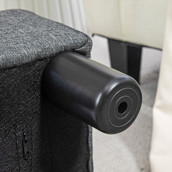 Fusshocker Sitzhocker mit Stoffbezug für Wohnzimmer grau