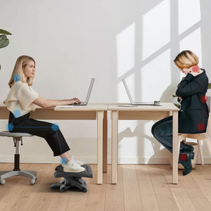 Height-adjustable ergonomic footrest for home office, black