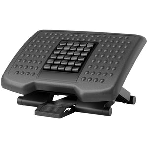 Height-adjustable ergonomic footrest for home office, black