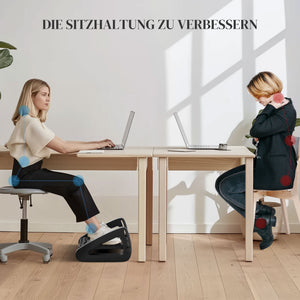 Fussstütze höhenverstellbar Massageoberfläche Homeoffice Schwarz