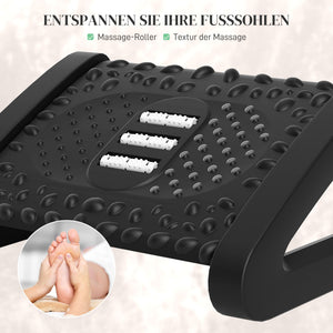 Fussstütze höhenverstellbar Massageoberfläche Homeoffice Schwarz