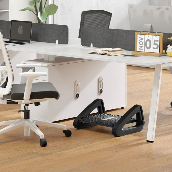Fussstütze höhenverstellbar Massageoberfläche Homeoffice Schwarz