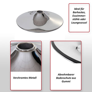 Fussteller Fussplatte Barhocker Barstuhl Drehstuhl Chrom Ø41cm