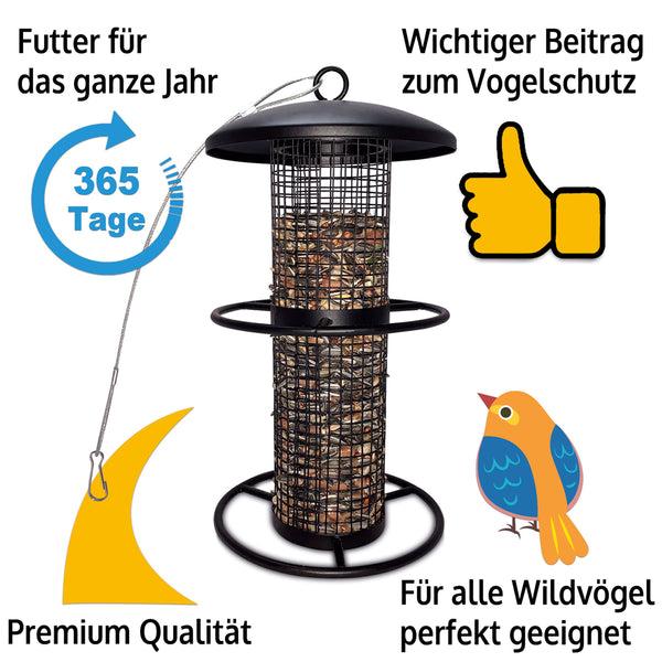 Futtersilo EcoDrop Metall-Vogelfutterspender für Meisenknödel ohne Netz