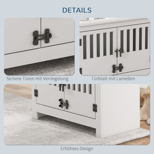 Futterstation 2L Schale Edelstahl für grosse Hunde Weiss