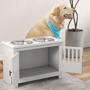 Futterstation 2L Schale Edelstahl für grosse Hunde Weiss