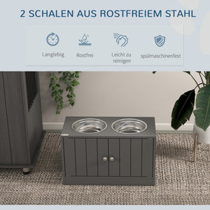 Futterstation erhöht mit Stauraum für grosse Hunde