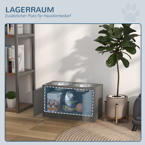 Futterstation erhöht mit Stauraum für grosse Hunde
