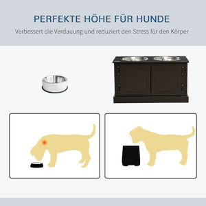 Futterstation erhöht mit Stauraum für Hunde und Katzen