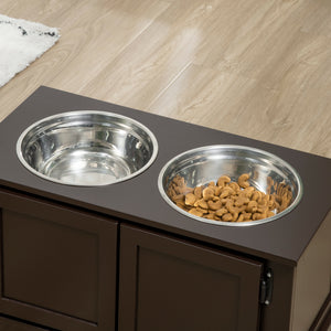 Futterstation erhöht mit Stauraum für Hunde und Katzen