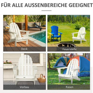 Gartenstuhl, Klappstuhl, ergonomisches Design, wetterfest, Kunststoff, weiss