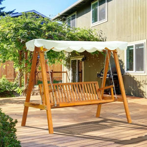 Hollywoodschaukel Gartenschaukel 3-Sitzer Lärche weiss