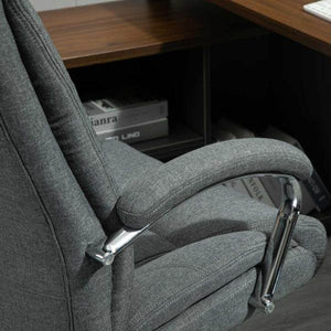 Bürostuhl mit Wippfunktion ergonomischer Stuhl höhenverstellbarer Drehstuhl Nylon Grau