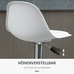 2er Set Barhocker höhenverstellbar weiss