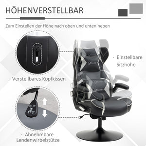 Gamingstuhl ergonomisch und höhenverstellbar Weiss
