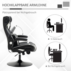 Gamingstuhl ergonomisch und höhenverstellbar Weiss