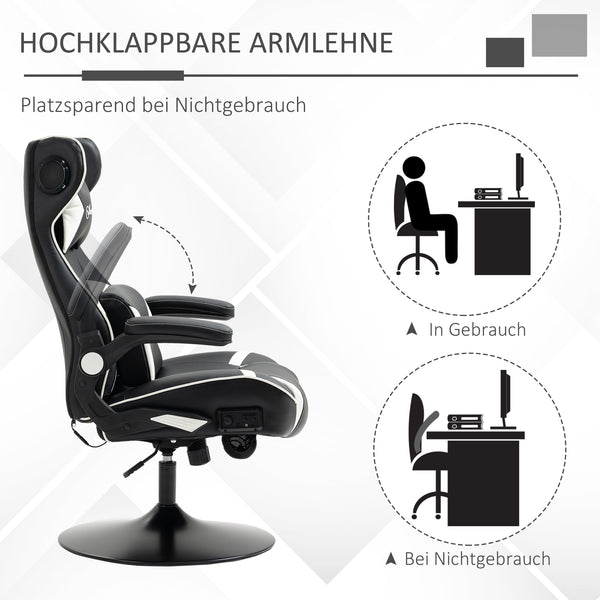 Gamingstuhl ergonomisch und höhenverstellbar Weiss