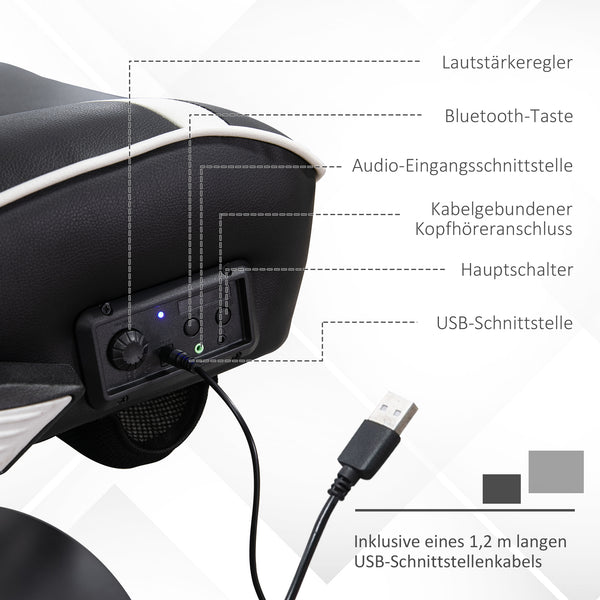 Gamingstuhl ergonomisch und höhenverstellbar Weiss