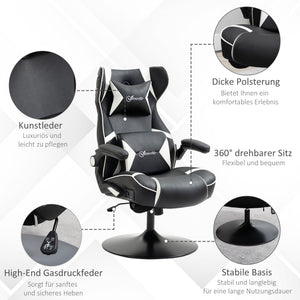 Gamingstuhl ergonomisch und höhenverstellbar Weiss