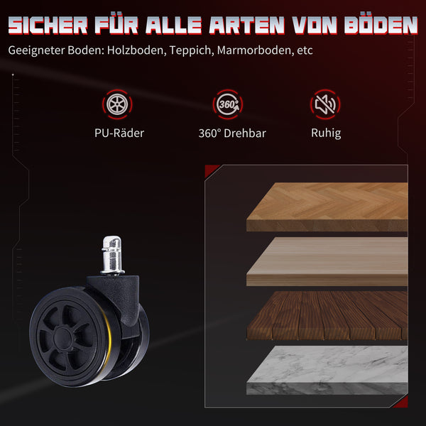 Gaming Stuhl ergonomisch verstellbar mit Lendenstütze grau